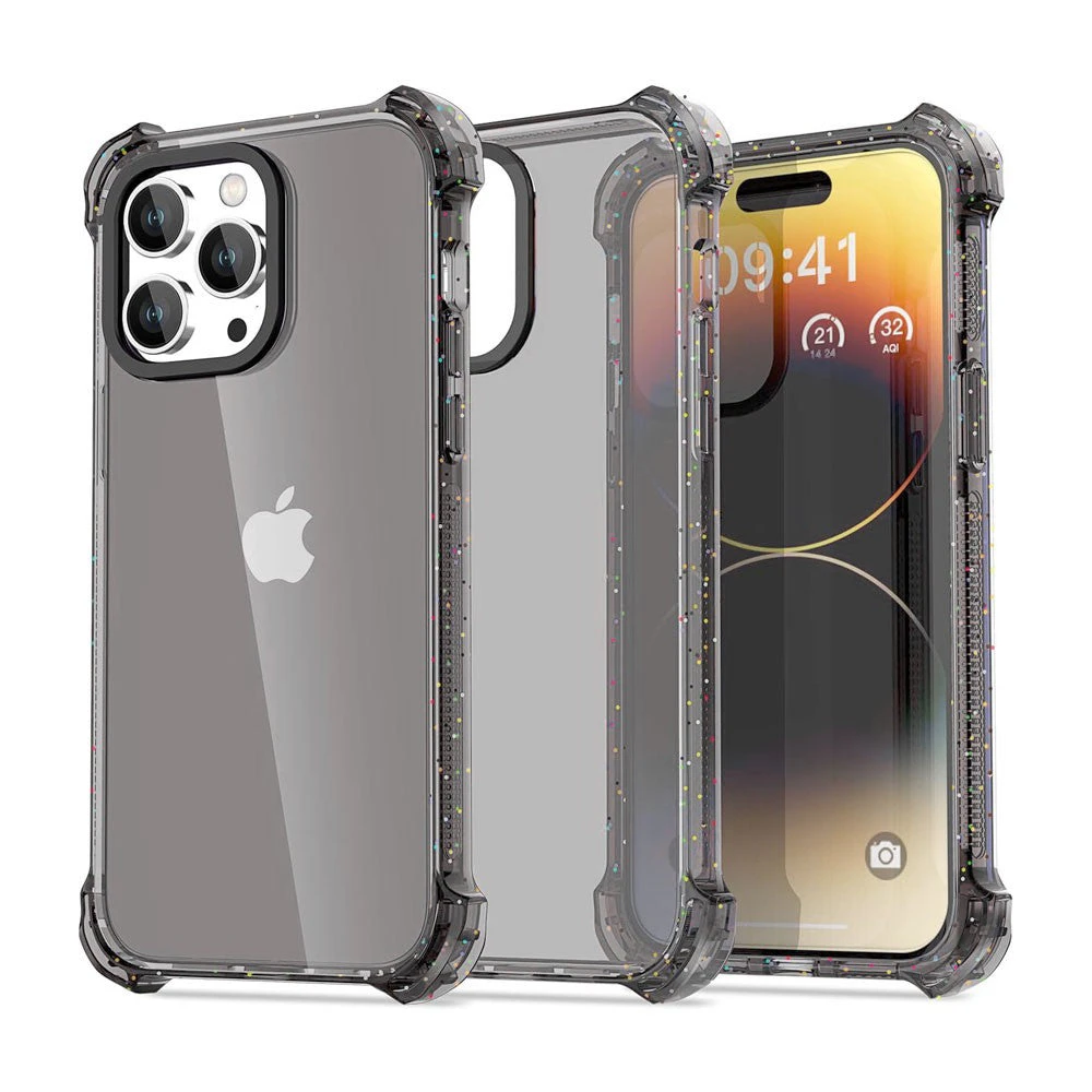 Bounce Impact Clear Shockproof Cover Case - Clear Black, iPhone 15 Pro Max