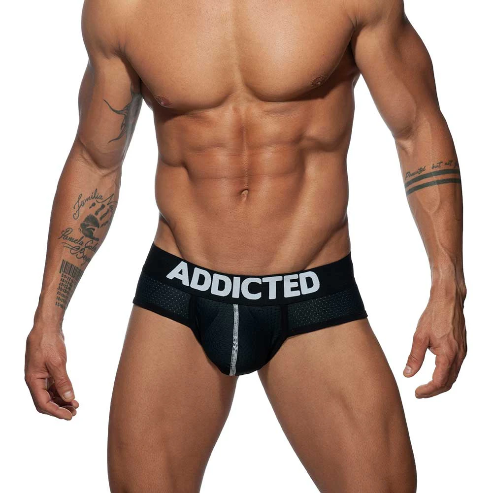 Addicted Push Up Mesh Brief AD805 Black