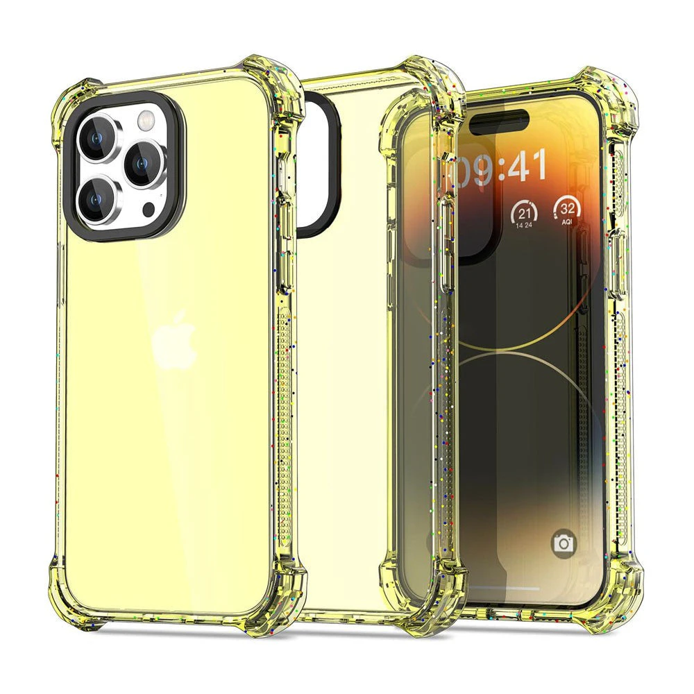 Bounce Impact Clear Shockproof Cover Case - Clear Yellow, iPhone 15 Pro