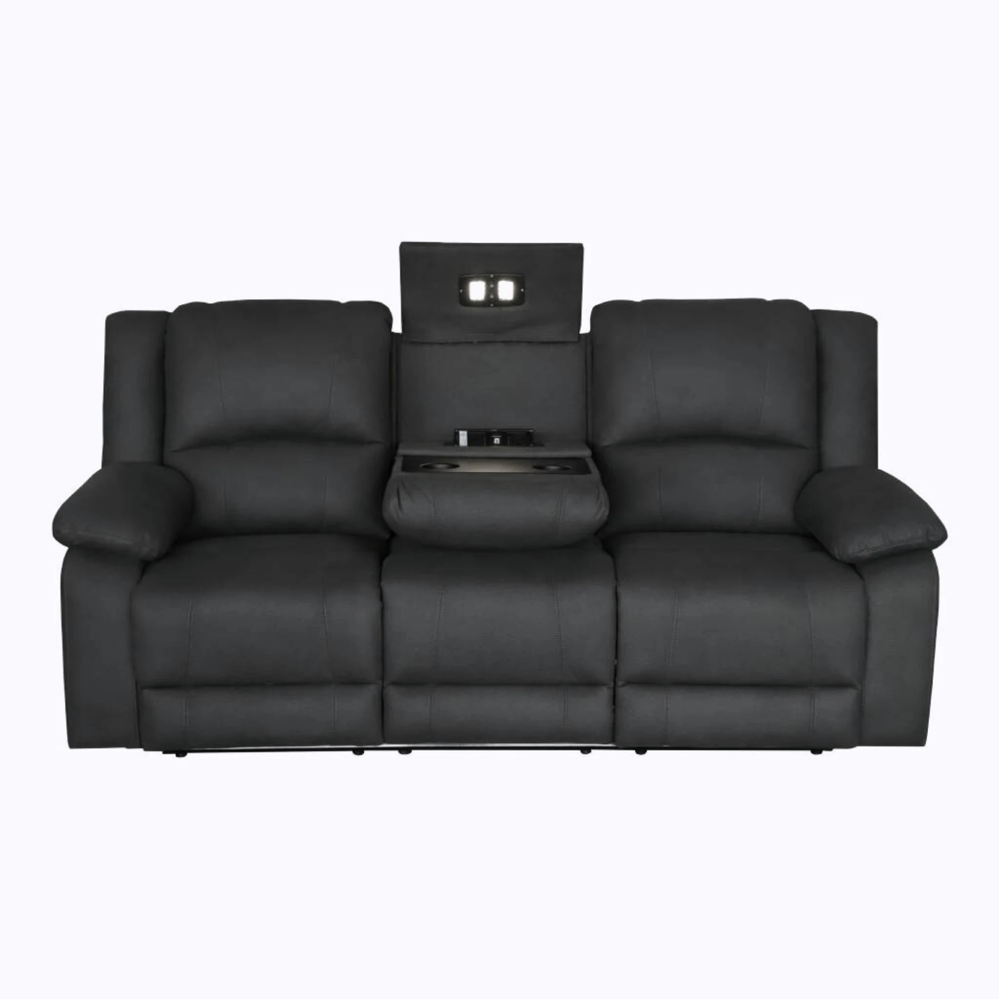 Anderson 3 Seater Fabric Electric Recliner Sofa Lounge Chair Jet