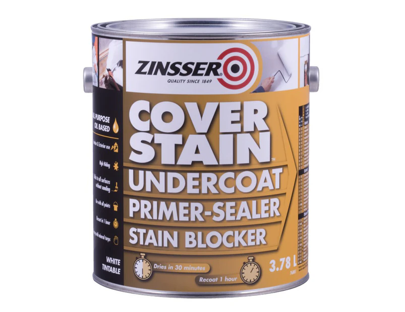 Zinsser CoverStain White Primer Sealer Stain Killer 3.78L