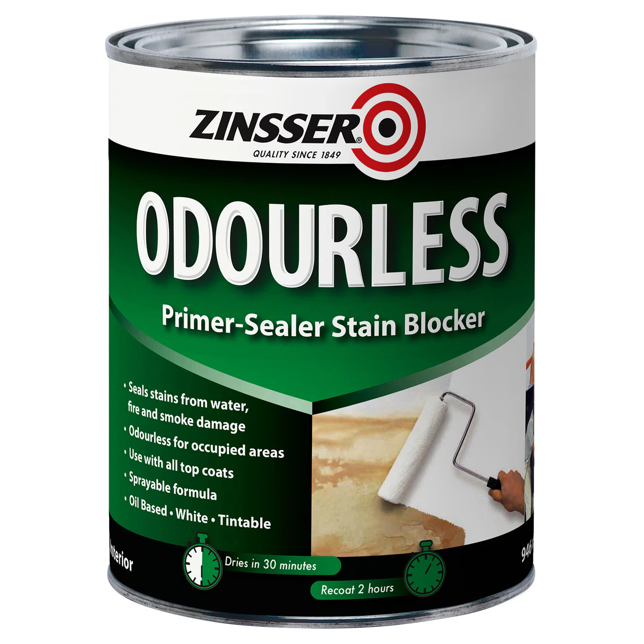 Zinsser Odourless White Oil-Base Stain Blocker Primer 1L