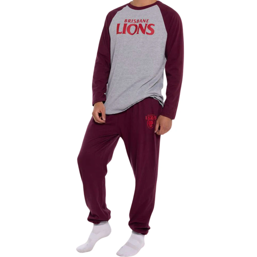 Brisbane Lions Youths Raglan Cuffed PJ Set