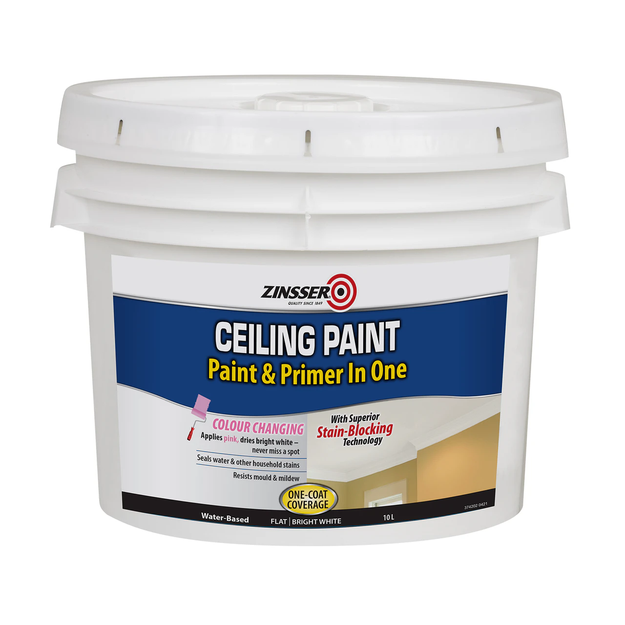 Zinsser White Ceiling Paint 10L - Paint and Primer in One