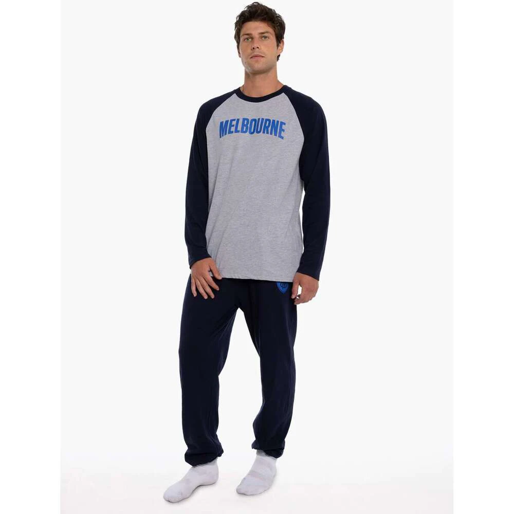 Melbourne Demons Mens Raglan Cuffed PJ Set