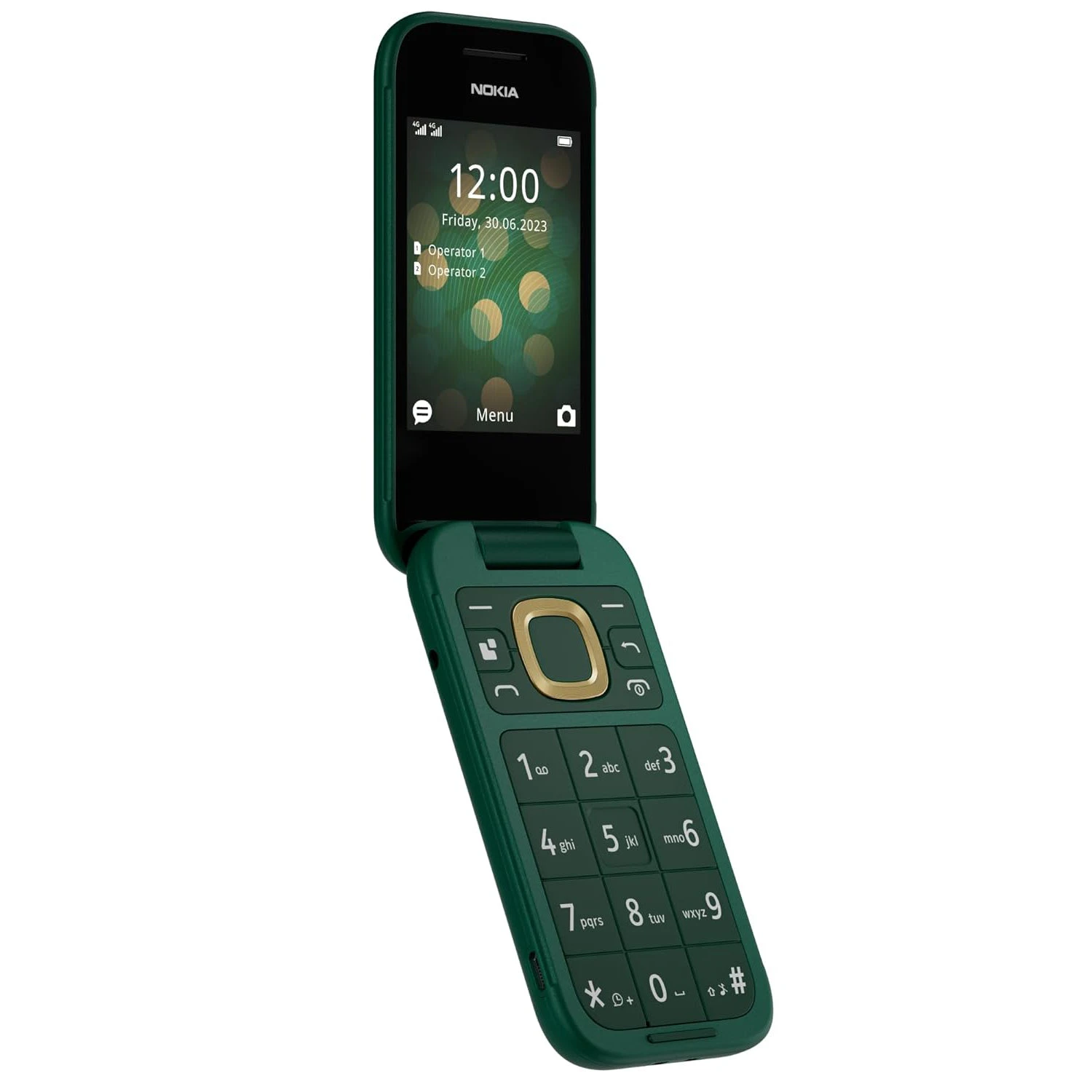 Nokia 2660 Dual SIM 4G FLIP BIG Button Phone Unlocked - Lush Green