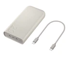 Samsung 45W Super FAST charging 3 x USB-C Port PD 20,000mAh Power Bank Battery Pack - Beige