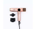 H2D 4-in-1 Ionic Magnetic Hair Dryer + Styler Styling Iron - Rose Gold