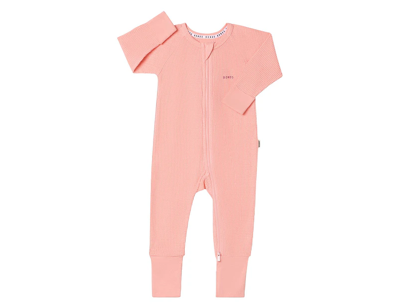 Bonds Baby Waffle Zippy Wondersuit - Pink Souffle