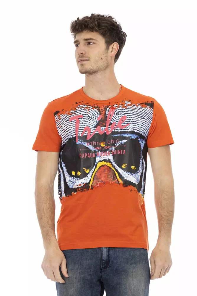 Trussardi Action Orange Cotton Men T Shirt