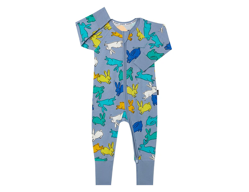 Bonds Baby Zip Wondersuit - Happy Easter/Blue