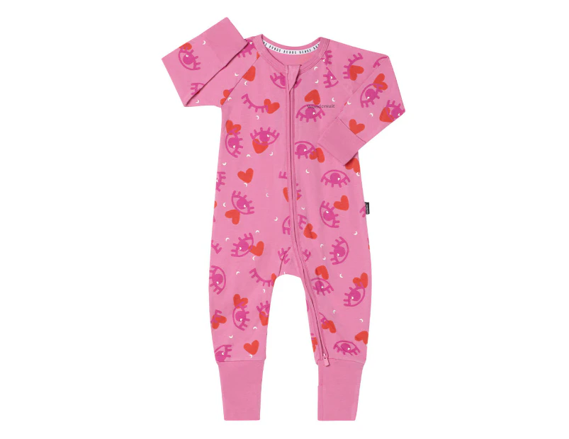 Bonds Baby Zip Wondersuit - Eye Love/Pink