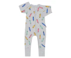 Bonds Baby Zip Wondersuit - Crayon Box/Grey Marle