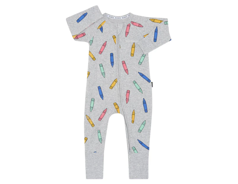 Bonds Baby Zip Wondersuit - Crayon Box/Grey Marle