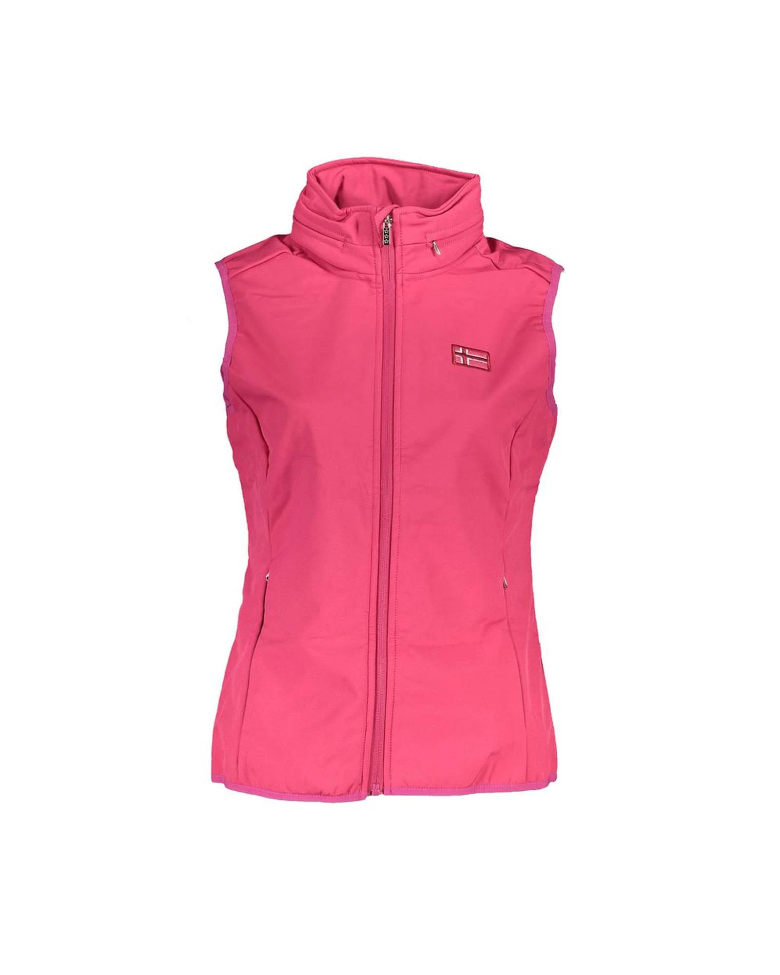 Sleeveless Soft Shell Jacket with Removable Hood and Logo