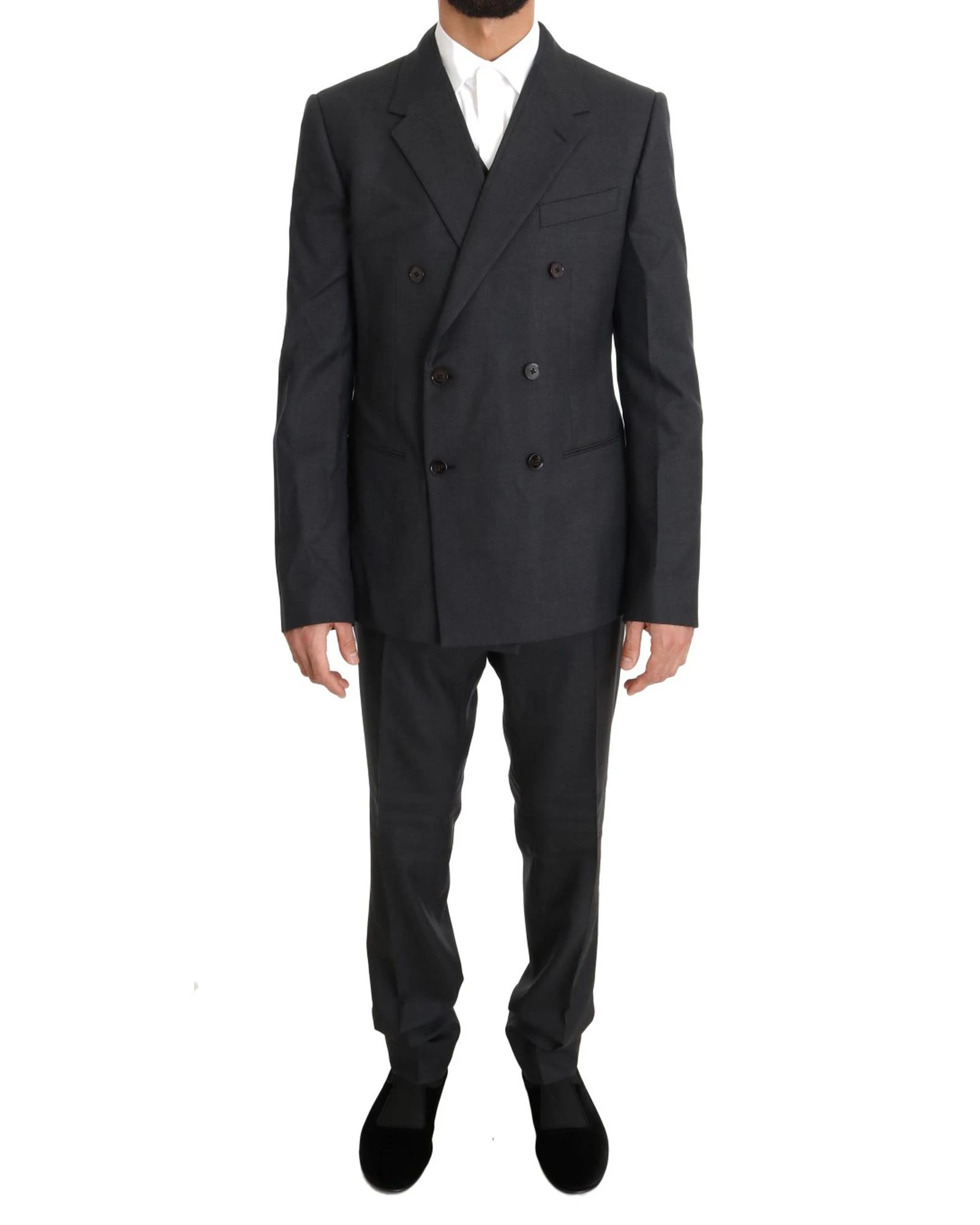 Double Breasted Wool Silk Suit