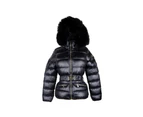 Nylon Jacket with BR Logo and Fur Detail