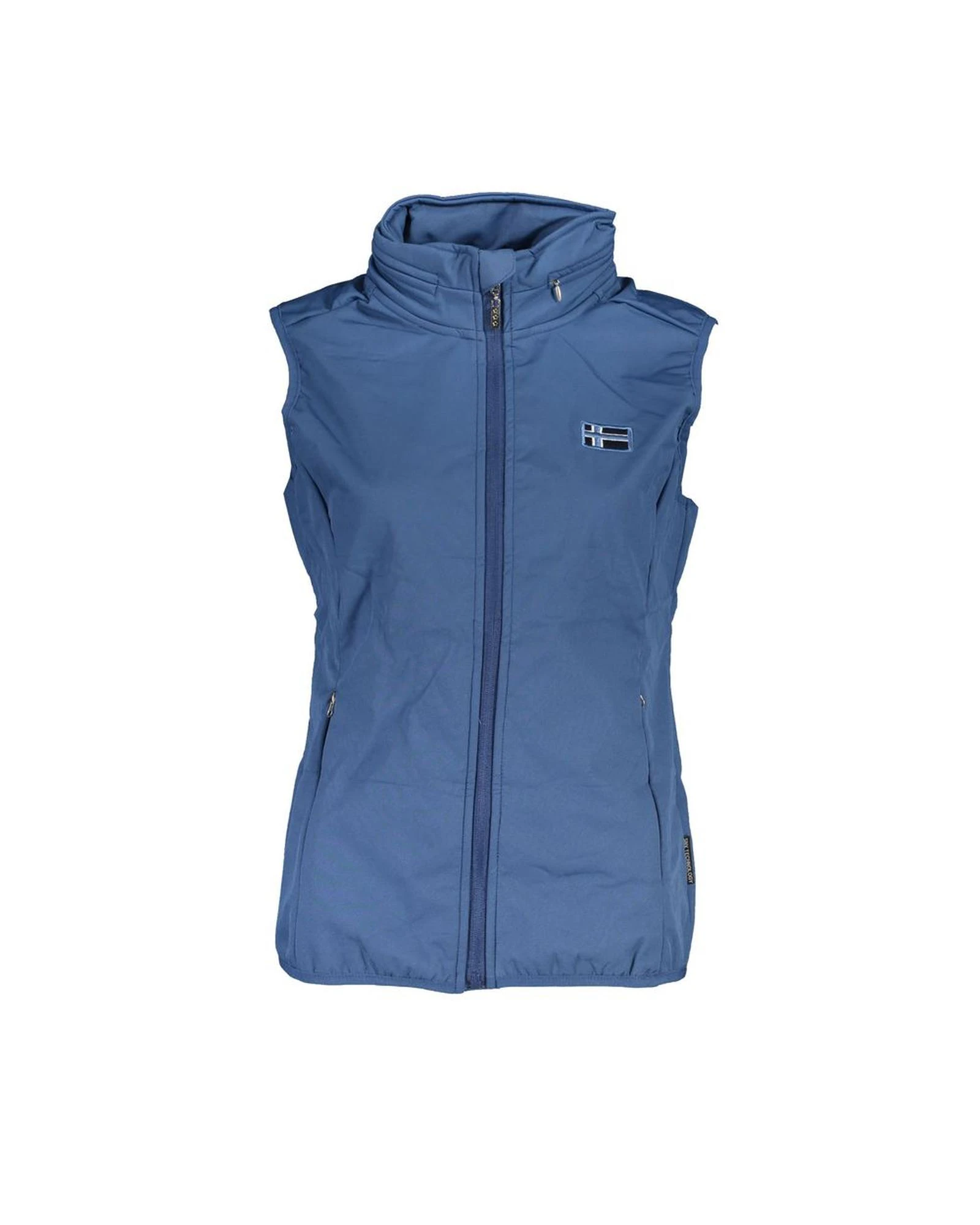 Sleeveless  Soft Shell Jacket with Removable Hood and Logo