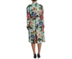 Floral Silk Trench Coat Jacket