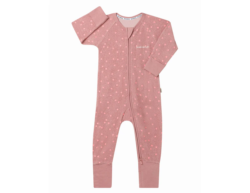 Bonds Baby Poodlette Zip Wondersuit - Ditsy Dots/Dusty Pink