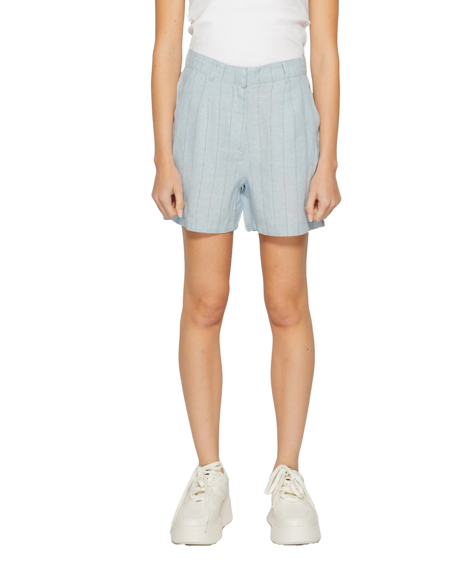 Pinstripe Linen-Blend Shorts