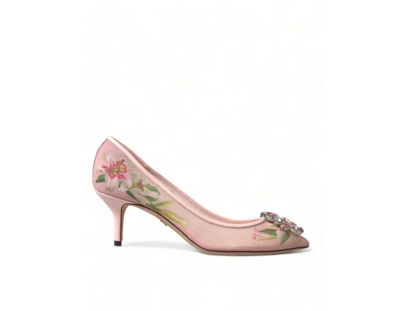 Floral Crystal High Heel Pumps