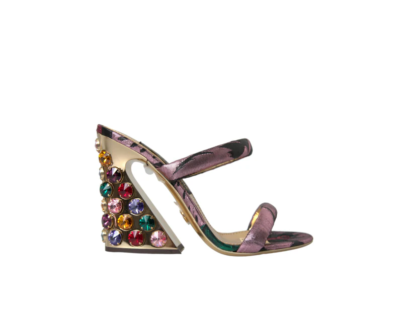 Crystal Embellished Jacquard Sandals