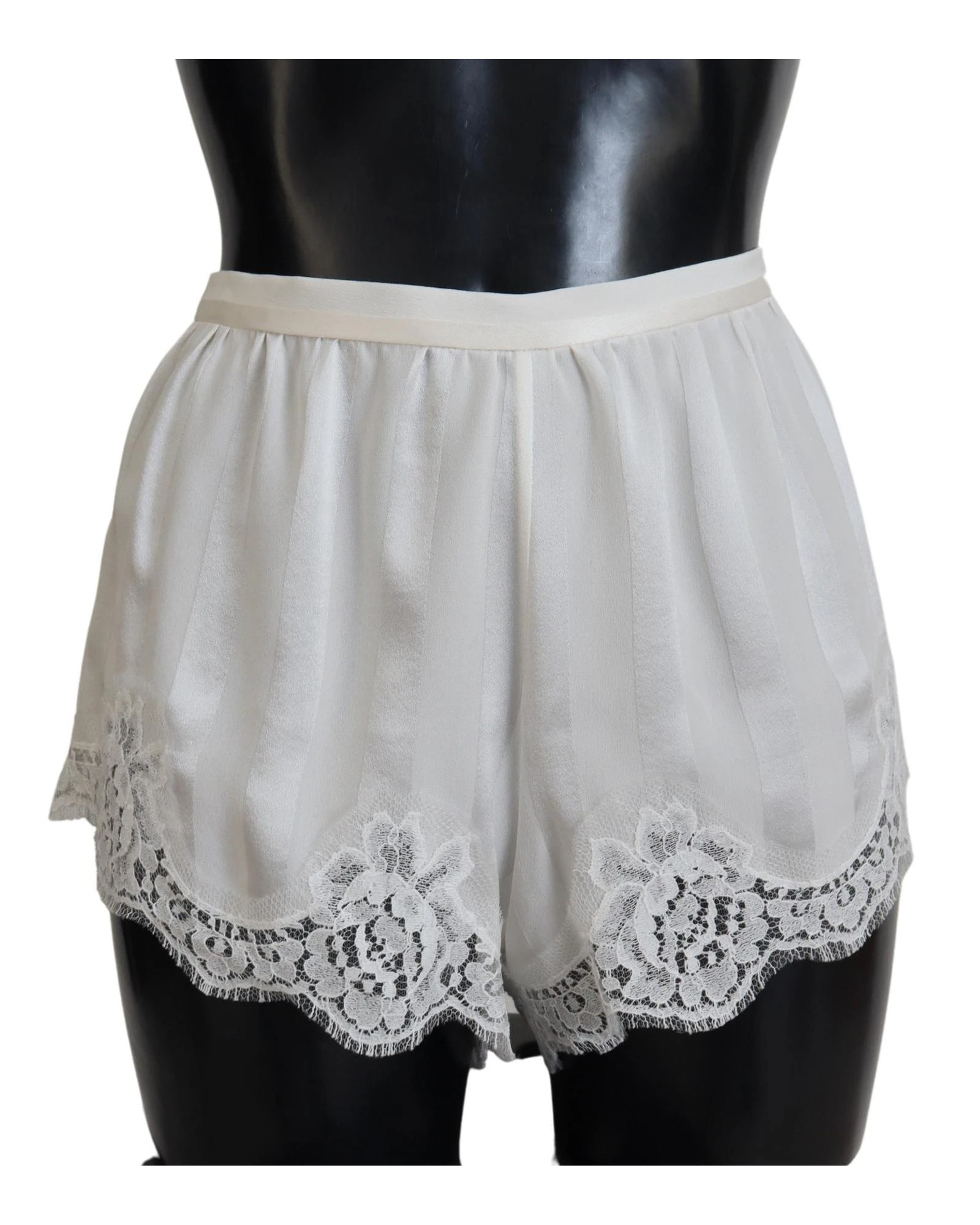 Dolce & Gabbana Elegant White Lace Lingerie Shorts