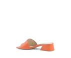 Orange Leather Sandal with 4cm Heel - Made in Italy