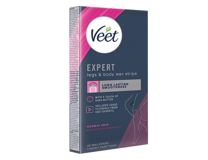 Veet Expert Legs & Body Wax Strips for Normal Skin 20pk