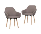 vidaXL Dining Chairs 2 pcs Taupe Fabric