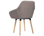 vidaXL Dining Chairs 2 pcs Taupe Fabric