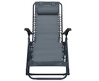 vidaXL Folding Deck Chair Grey Textilene