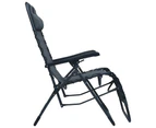 vidaXL Folding Deck Chair Grey Textilene