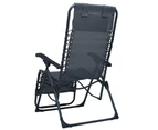 vidaXL Folding Deck Chair Grey Textilene