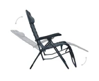 vidaXL Folding Deck Chair Grey Textilene