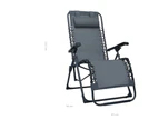 vidaXL Folding Deck Chair Grey Textilene