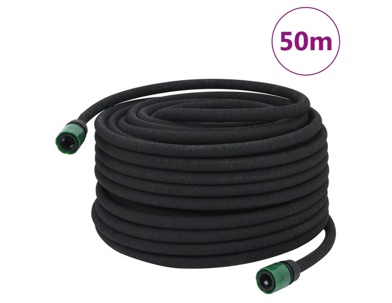 vidaXL Garden Soaker Hose Black 0.6" 50 m Rubber