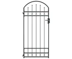 vidaXL Fence Gate with Arched Top Steel 89x200 cm Black