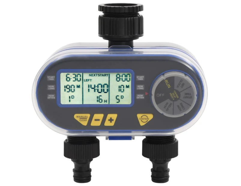 vidaXL Automatic Digital Water Timer with Dual Outlet