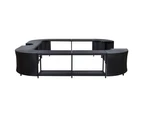 vidaXL Square Spa Surround Black 268 x 268 x 55 cm Poly Rattan