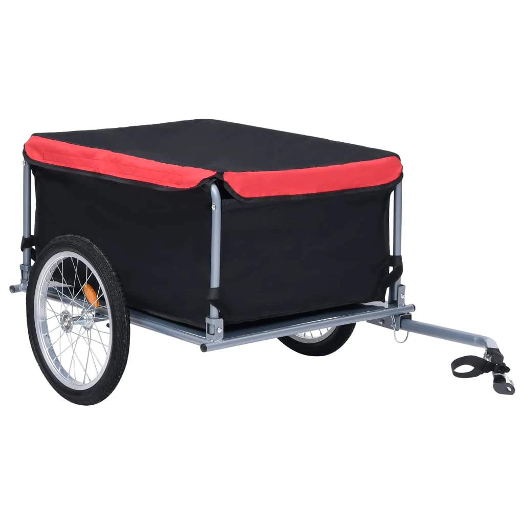 vidaXL Bike Trailer Black and Red 65 kg