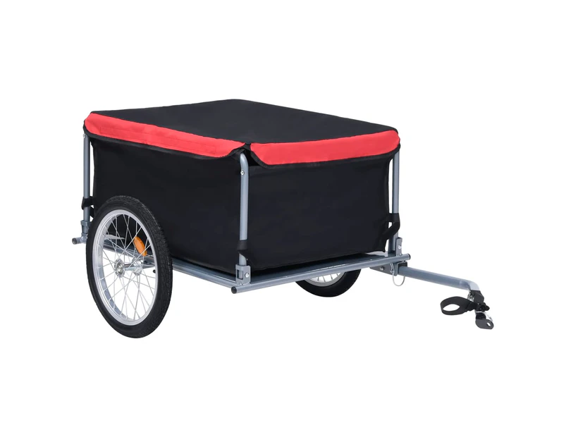 vidaXL Bike Trailer Black and Red 65 kg