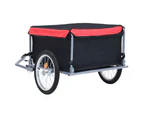 vidaXL Bike Trailer Black and Red 65 kg