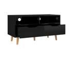 vidaXL TV Cabinet High Gloss Black 90x40x48.5 cm Engineered Wood