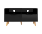 vidaXL TV Cabinet High Gloss Black 90x40x48.5 cm Engineered Wood