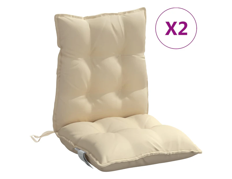vidaXL Lowback Chair Cushions 2 pcs Beige Oxford Fabric