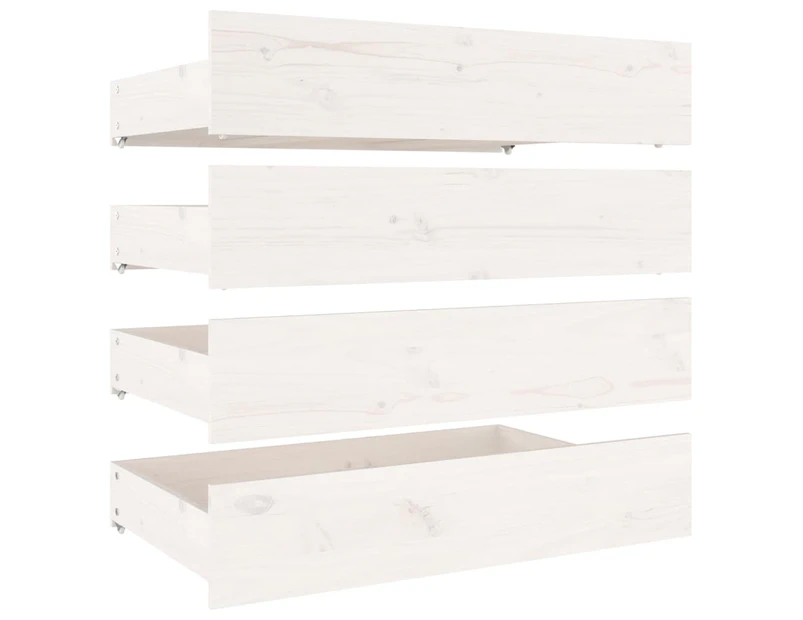 vidaXL Bed Drawers 4 pcs White Solid Wood Pine