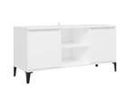 vidaXL TV Cabinet with Metal Legs White 103.5x35x50 cm