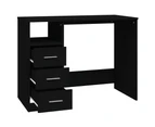 vidaXL Desk with Drawers Black 102x50x76 cm Engineered Wood